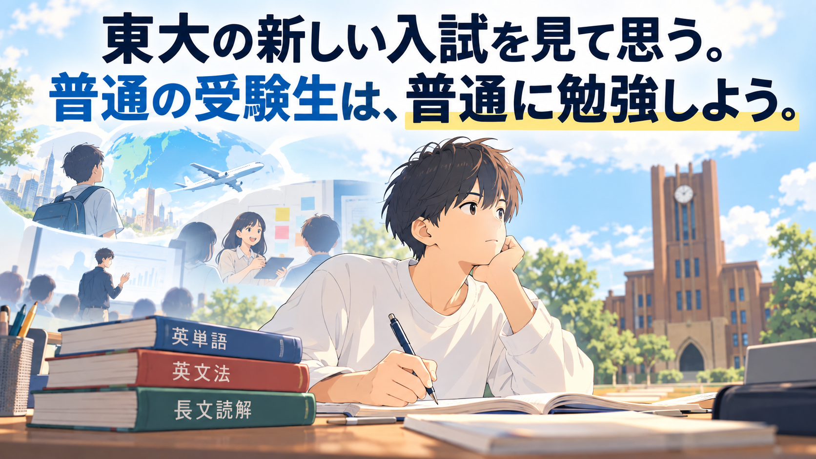 東大の新しい入試を見て思う。普通の受験生は、普通に勉強しよう。